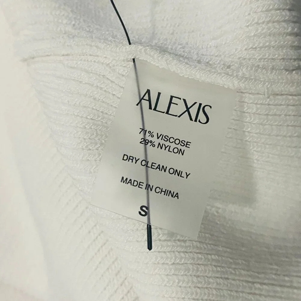 Alexis Giasa White Mini Dress - Strapless Neckline with Sculptural Curve Size S - Picture 13 of 14